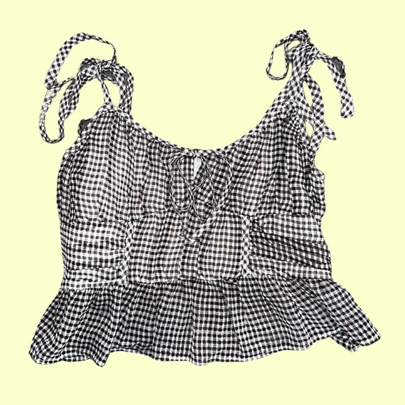 NWOT AE Gingham Checkered Women's Top - Picture 1 of 4